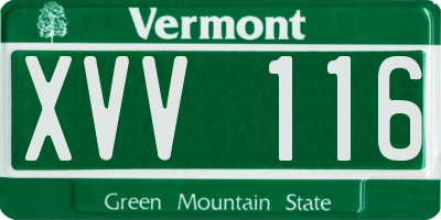 VT license plate XVV116