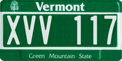 VT license plate XVV117