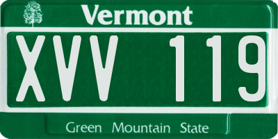 VT license plate XVV119