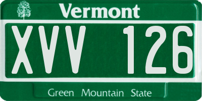 VT license plate XVV126