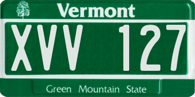 VT license plate XVV127