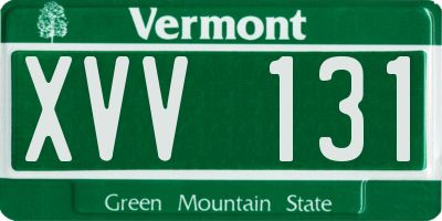VT license plate XVV131