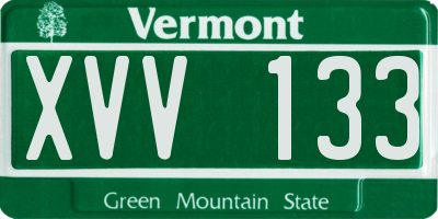 VT license plate XVV133