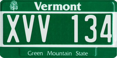 VT license plate XVV134