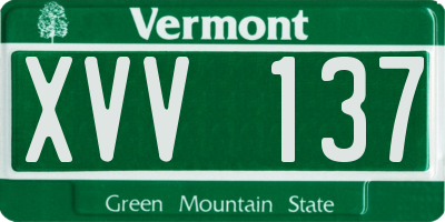 VT license plate XVV137