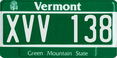 VT license plate XVV138