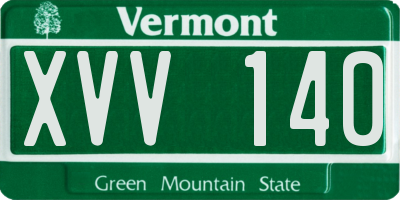VT license plate XVV140