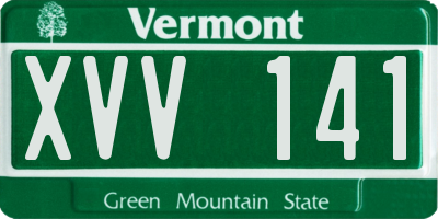 VT license plate XVV141