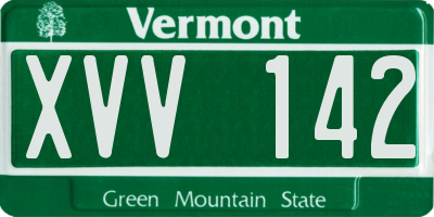 VT license plate XVV142