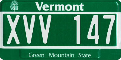VT license plate XVV147