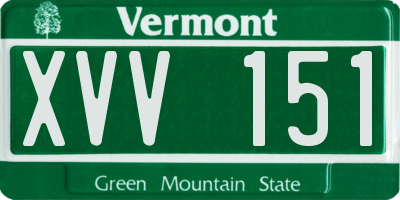 VT license plate XVV151