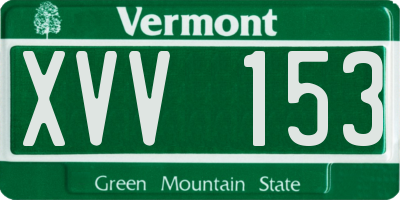VT license plate XVV153