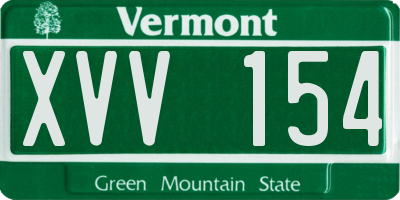 VT license plate XVV154