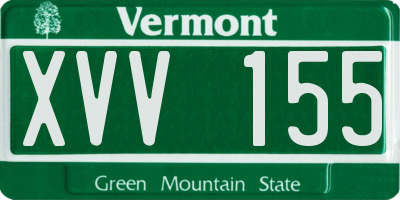VT license plate XVV155