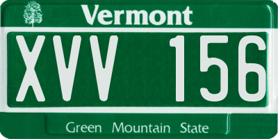 VT license plate XVV156