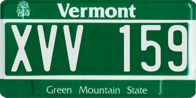 VT license plate XVV159