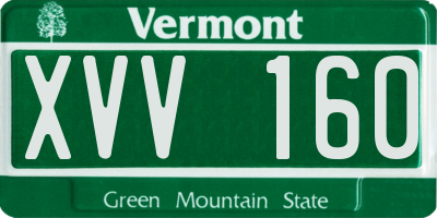 VT license plate XVV160