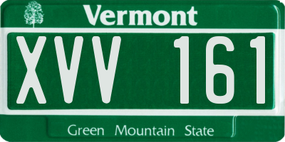 VT license plate XVV161
