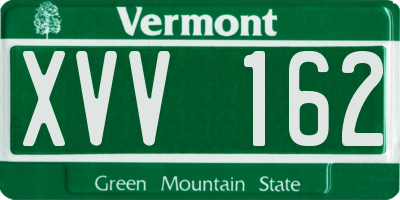 VT license plate XVV162