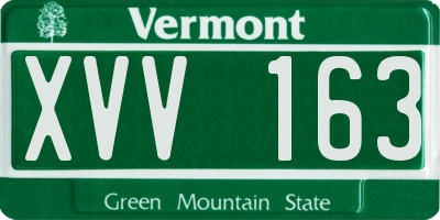 VT license plate XVV163