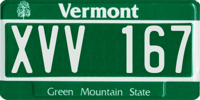 VT license plate XVV167