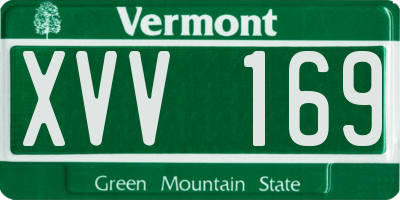 VT license plate XVV169