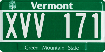 VT license plate XVV171