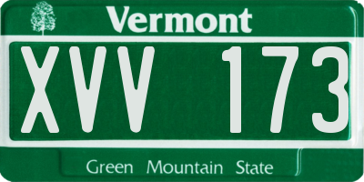 VT license plate XVV173