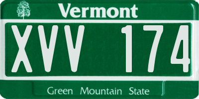 VT license plate XVV174