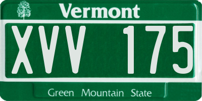 VT license plate XVV175