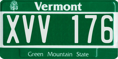 VT license plate XVV176
