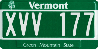 VT license plate XVV177