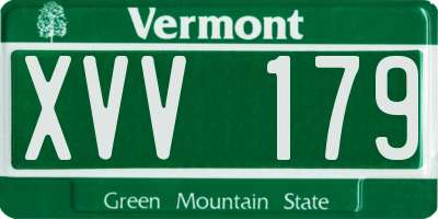 VT license plate XVV179