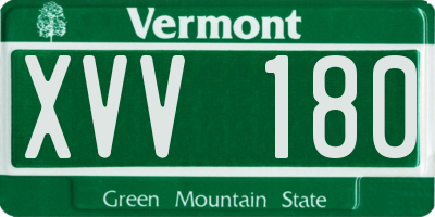 VT license plate XVV180