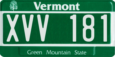 VT license plate XVV181