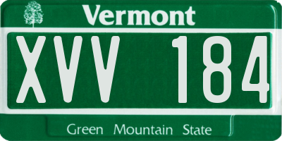 VT license plate XVV184
