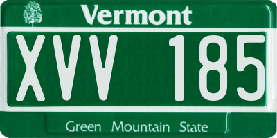 VT license plate XVV185