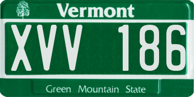 VT license plate XVV186