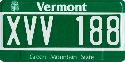 VT license plate XVV188