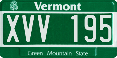 VT license plate XVV195