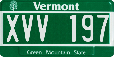 VT license plate XVV197