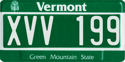 VT license plate XVV199
