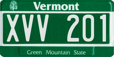 VT license plate XVV201