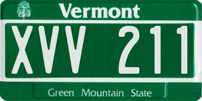VT license plate XVV211