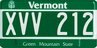 VT license plate XVV212