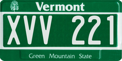 VT license plate XVV221