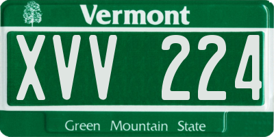 VT license plate XVV224