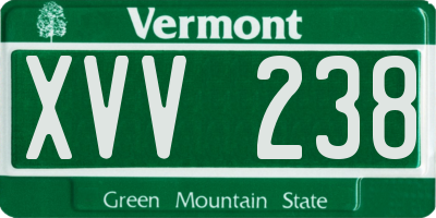 VT license plate XVV238
