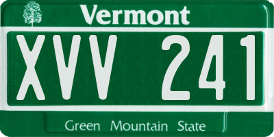 VT license plate XVV241