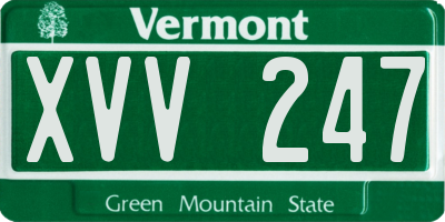 VT license plate XVV247